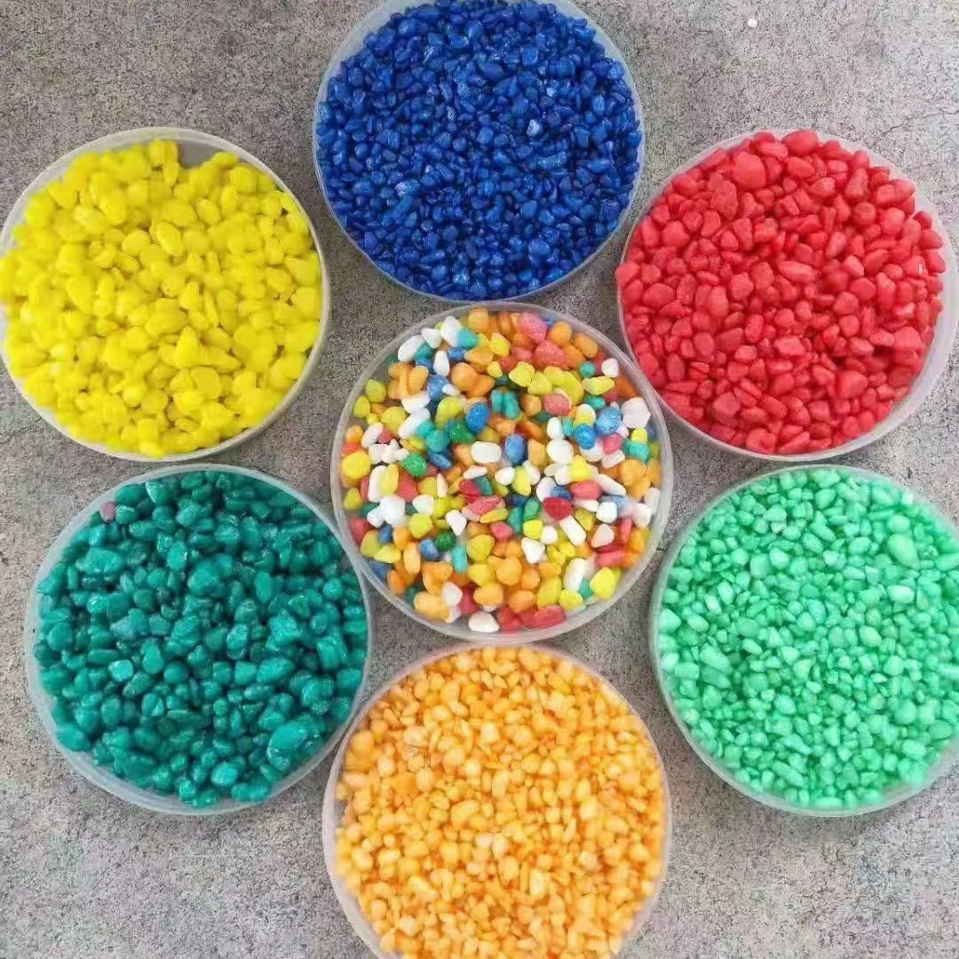 Polished Colored Artificial Stone Pebbles Glass Cobbles and Gravel for Landscape Design
