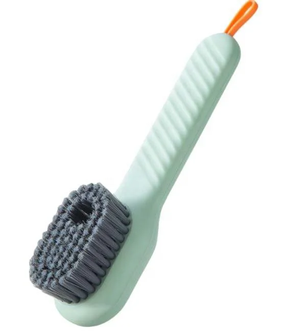 BDE High Quality Multi function Shoe Brush  Long handle Press type liquid shoe brush for washing clothes and shoes