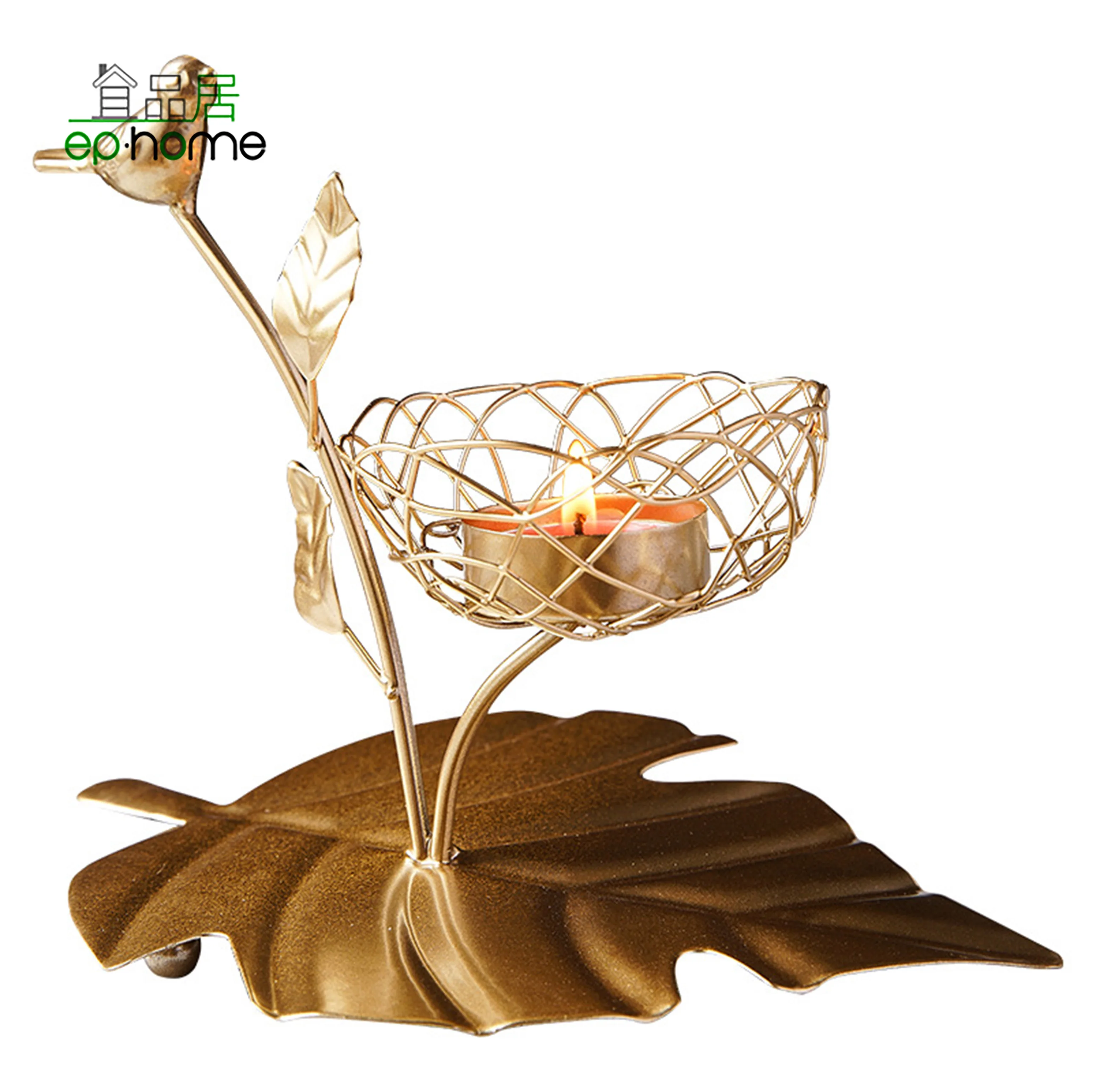 Golden Bird Candle Holders, Vintage Home Decor Centerpiece Candle Stands, Tabletop Decorative TeaLight Candlestick