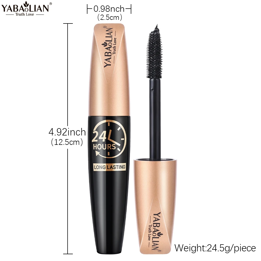 4D Silk Fiber Lash Mascara Waterproof Long Lasting Mascara Black Volume and Length Natural Exquisitely Full Lengthening Mascara