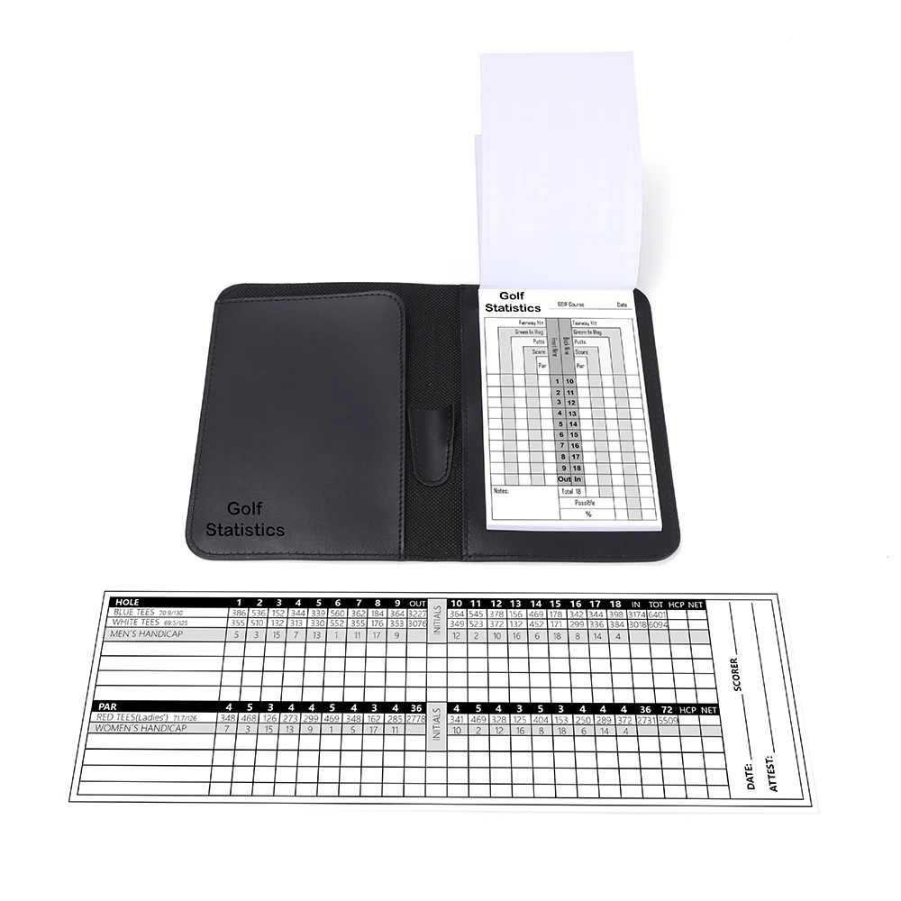 Stationery Supplies Custom Leather Golf Score Book Memo Pads PVC voltage forming document set custom logo new cross-border bag