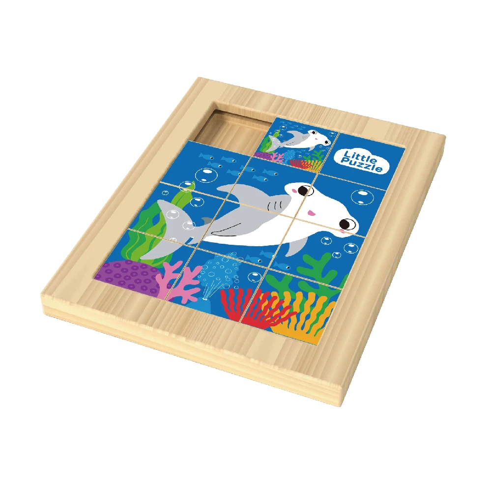 Multi pattern puzzle cartoon toy wooden dolphin cartoon 11-piece puzzle