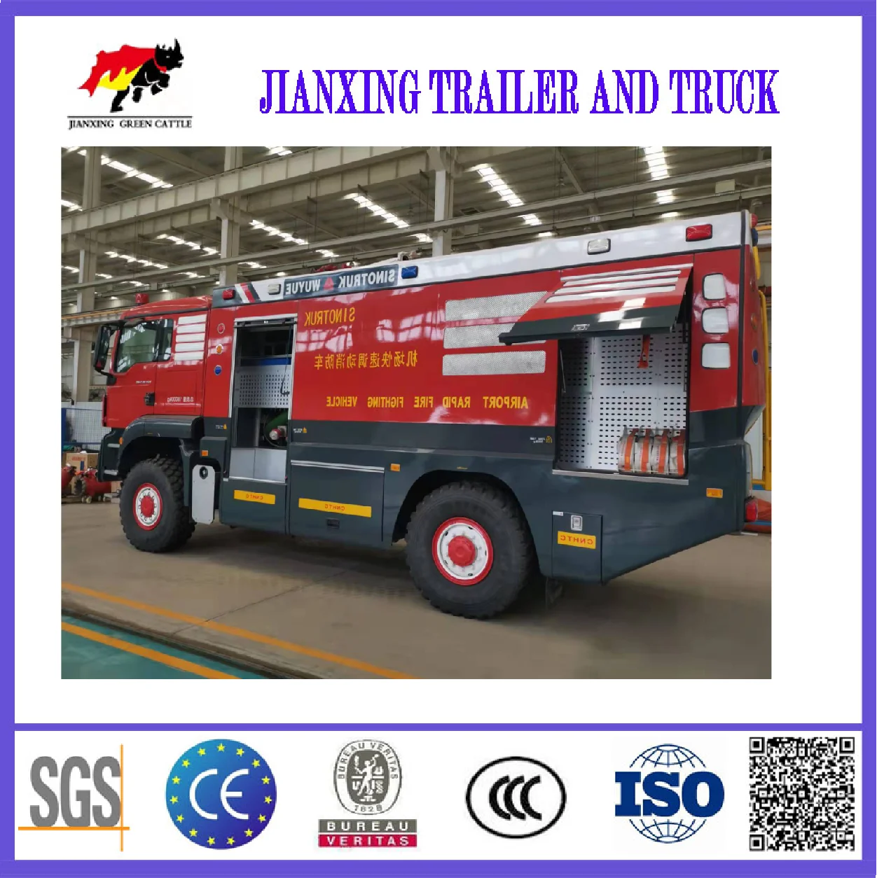 4*2 Double row cab 6 wheels Fire Fighting Truck factory Price For Sale