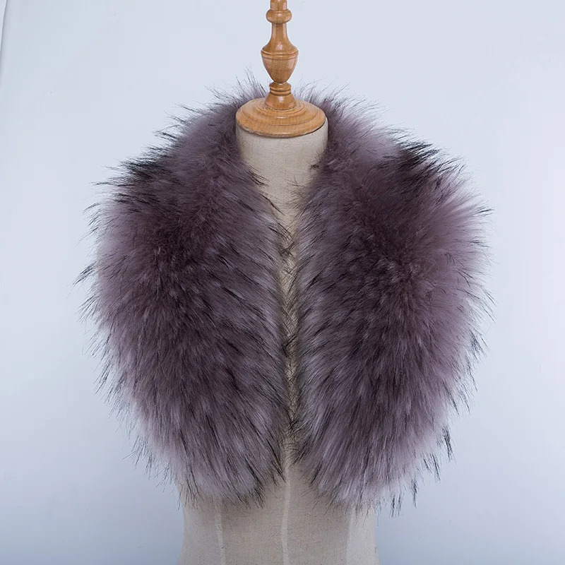  Imitation fox fur raccoon faux collar hat scarf down jacket coat in