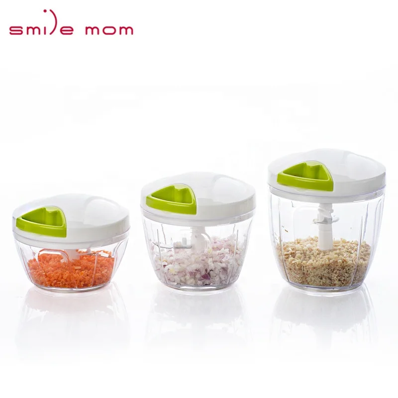 Smile mom Easy 3 Blade Hand Pull Food Chopper Vegetable Cutter Smart Veggie Slicer