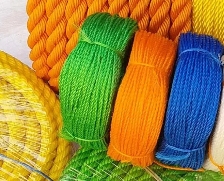 8mm Strong Synthetic Fiber Weave 3 Strand Polypropylene Rope White Blue Black colors