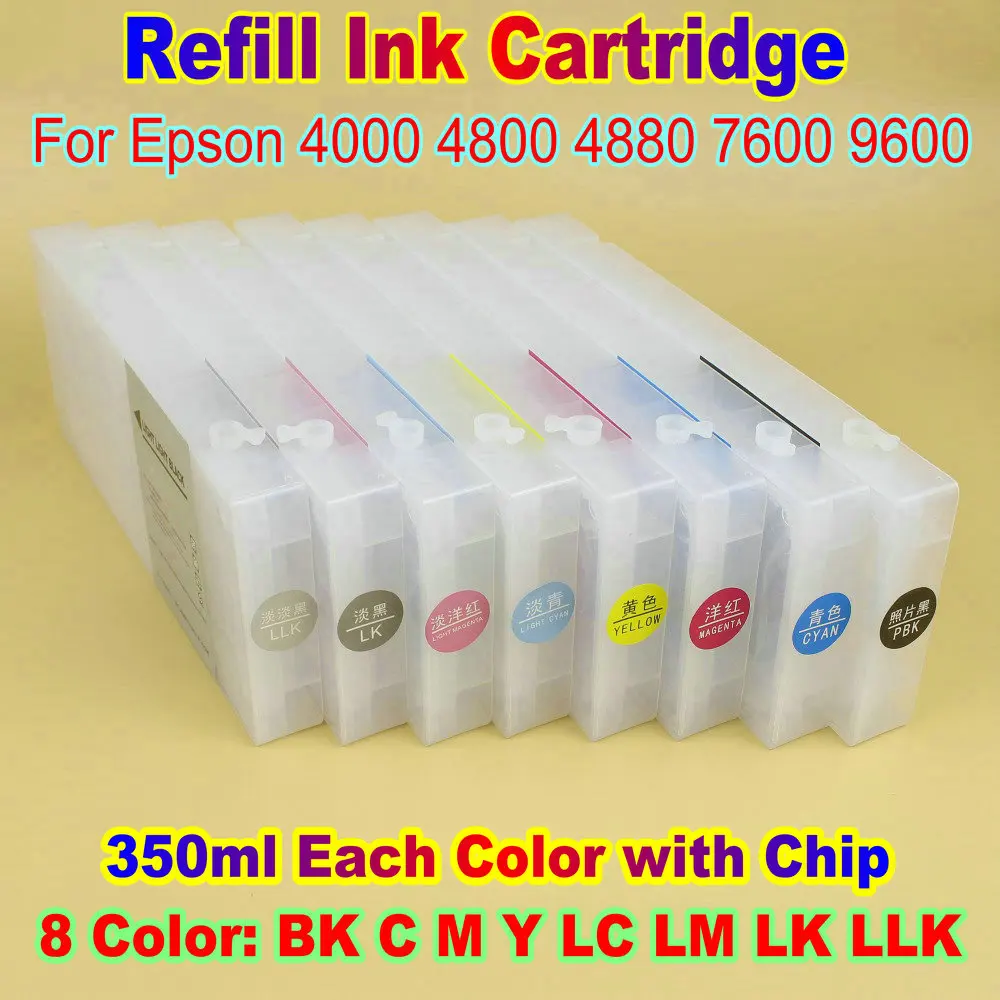 4800 4880 4000 7600 9600 Printer Ink Cartridge For Epson Ink Refill Cartridge Stylus Pro 4800 4880 Empty Cartridge With Chip Kit
