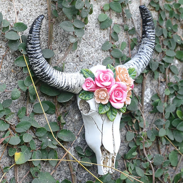 sheep skull bobble head cheap decorating ideas for living room walls Animal Cow Buffalo Bull Skull Head for interior Wall Decor