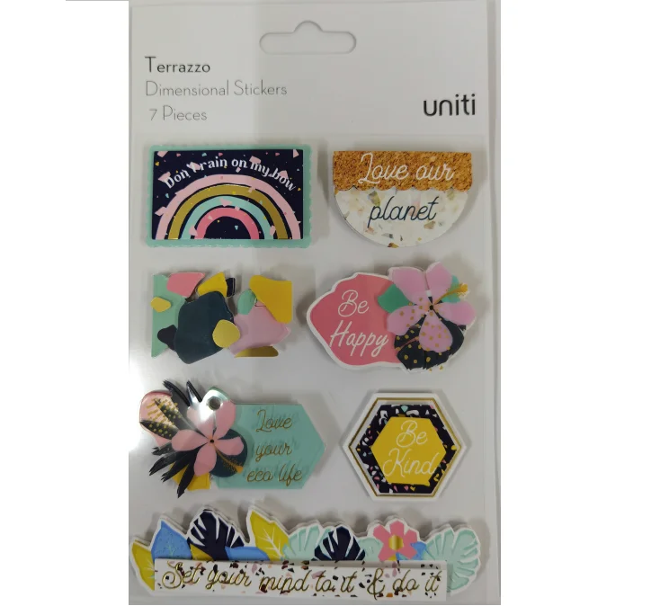 Manufacture custom lovely dimensional stickers flower shape 3D stickers for decoration