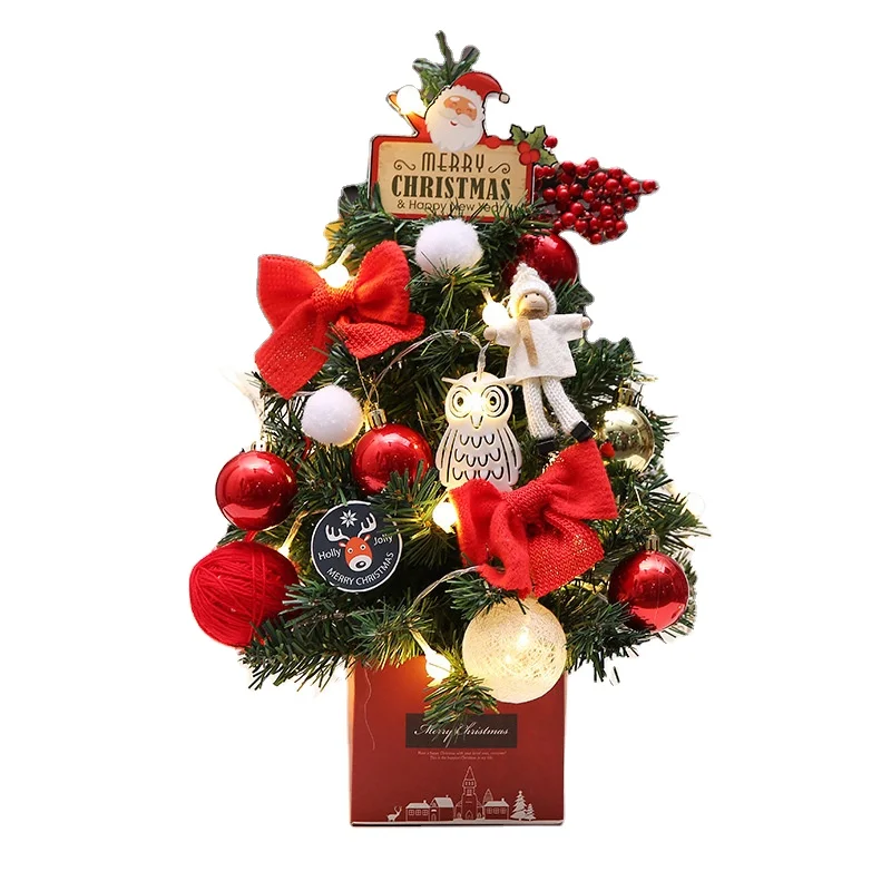 mini christmas tree set with led  decorations lights included diy led mini christmas tree