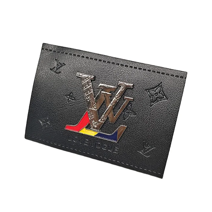 Manufacturer custom leather patch logo embossed Thin leather label for Garment