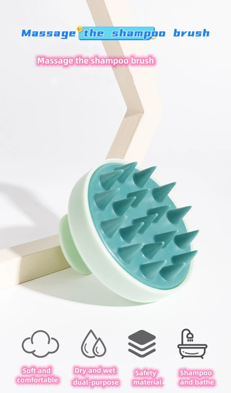 customizable  cats comb  soft   pet  hair removal  hand held  hair scalp massager  comb head silicone hair brush