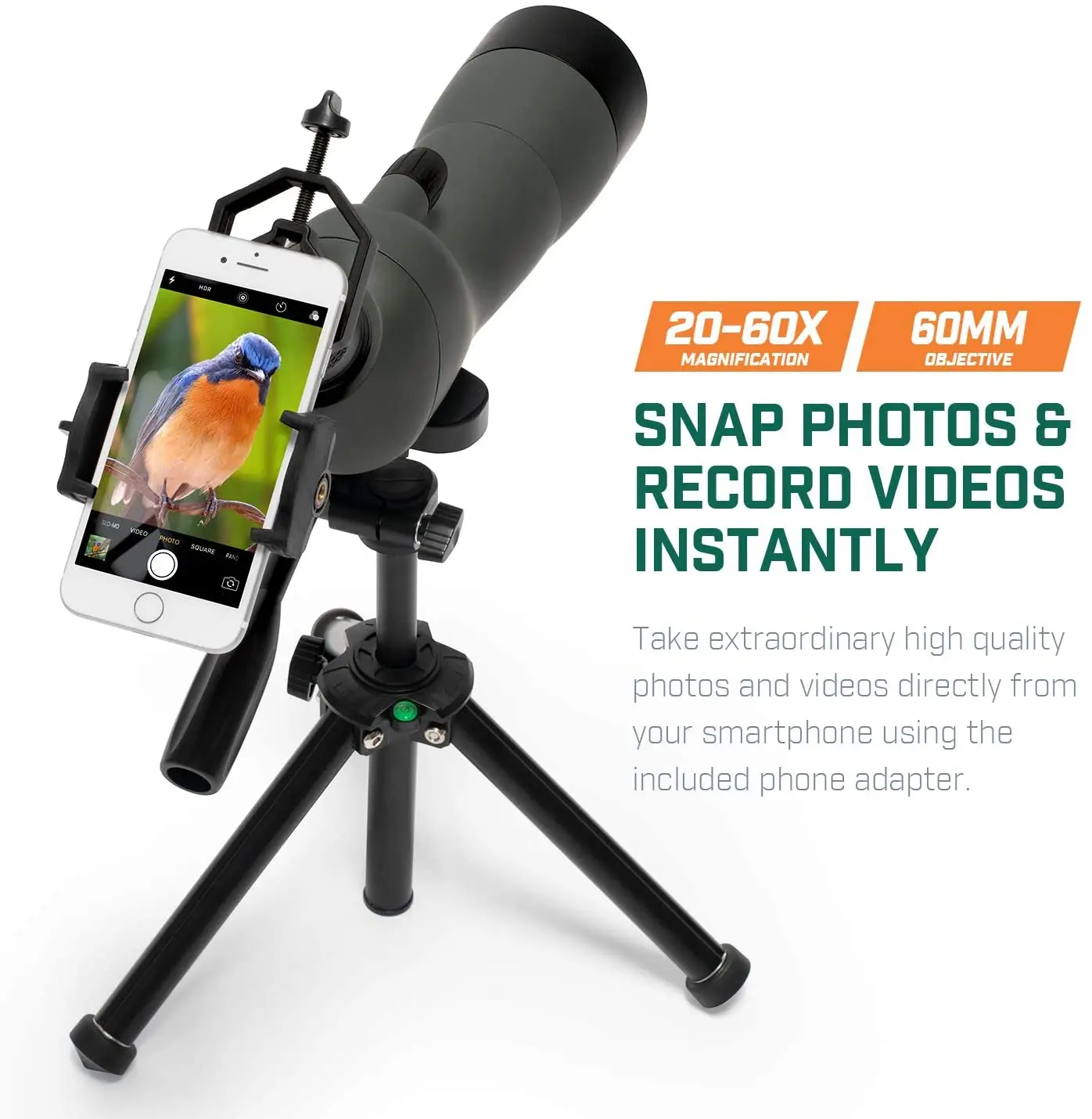 SUNCORE Spotting Scope for Target Shooting w/Tripod 20-60x60mm, Multi Coated Optical Lens