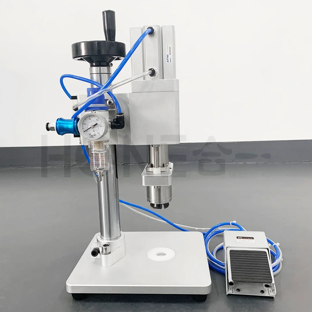 Hone Pneumatic Oral Liquid Penicilin Antibiotic Injectable Bottle Capper Aluminum Glass Vial Bottle Crimping Capping Machine