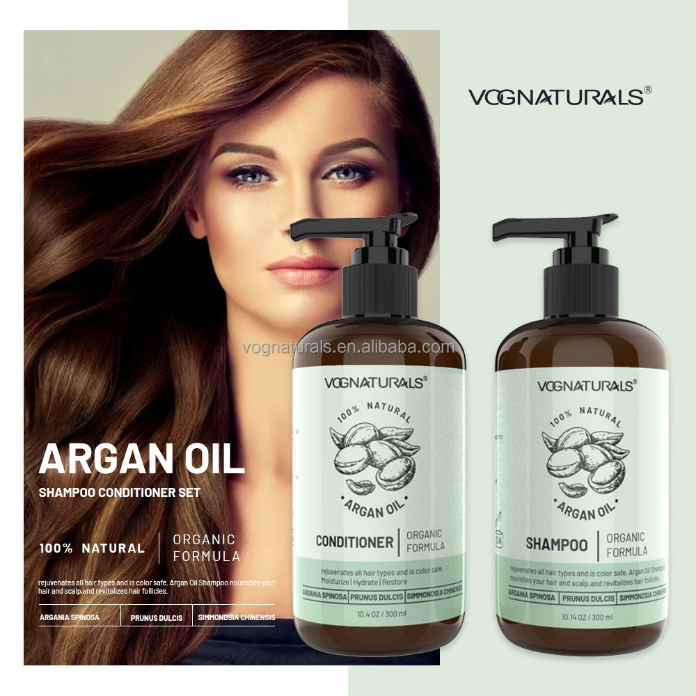 Private Label Nourishing Natural Shampoo Anti-dandruff Sulfate Free Argan Oil Hair Shampoo And Conditioner