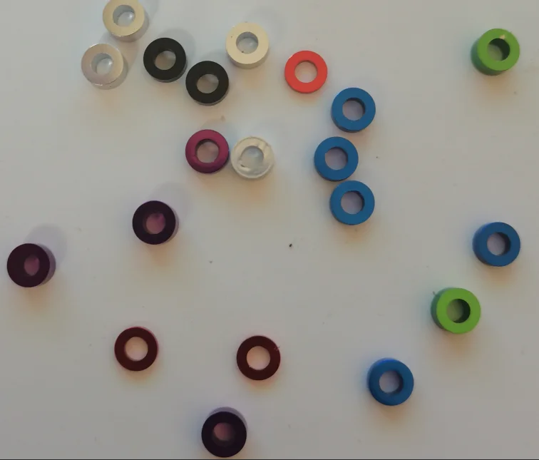 M3 colourful Anodized aluminum flat Washers Gasket/m3 aluminum washer M3*6*0.5/1/1.5/2/2.5/3mm