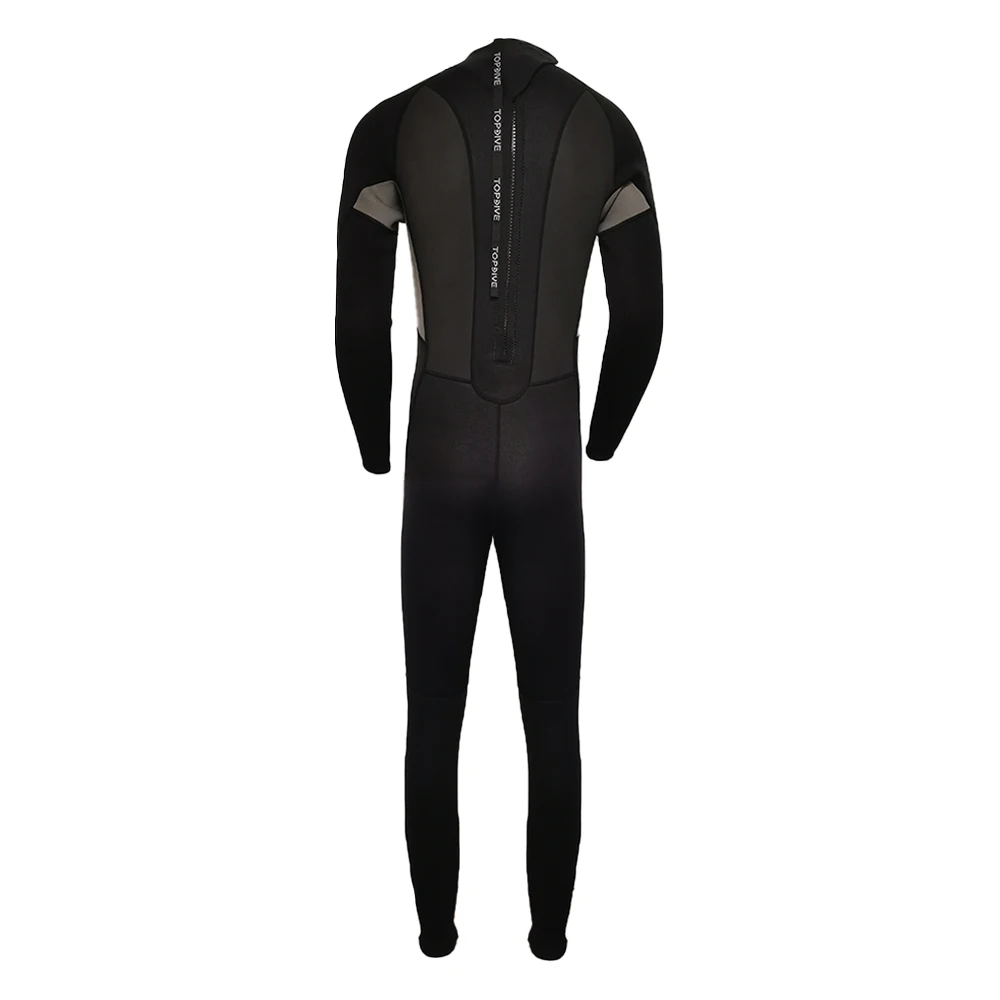 RTS Wholesale Black 3mm Mens Long Sleeve Black Zipper Neoprene One Piece Full Body Wetsuit Surf