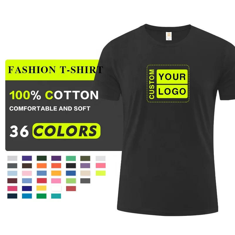 
Wholesale 100% Cotton Blank T-Shirt White And Black O-Neck Tshirt Custom Printing Men T Shirt 