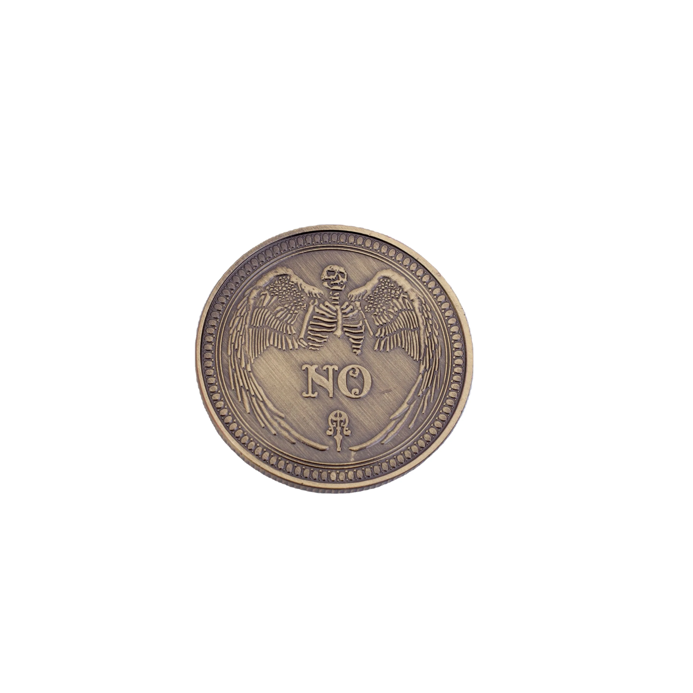Ancient bronze three-dimensional embossed hard YES decision coin NO commemorative angel American lucky coin