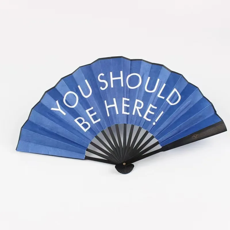 Promotional Gift Portable Plastic Hand Fan Custom Printed Folding Logo Bamboo Paper Hand Fan
