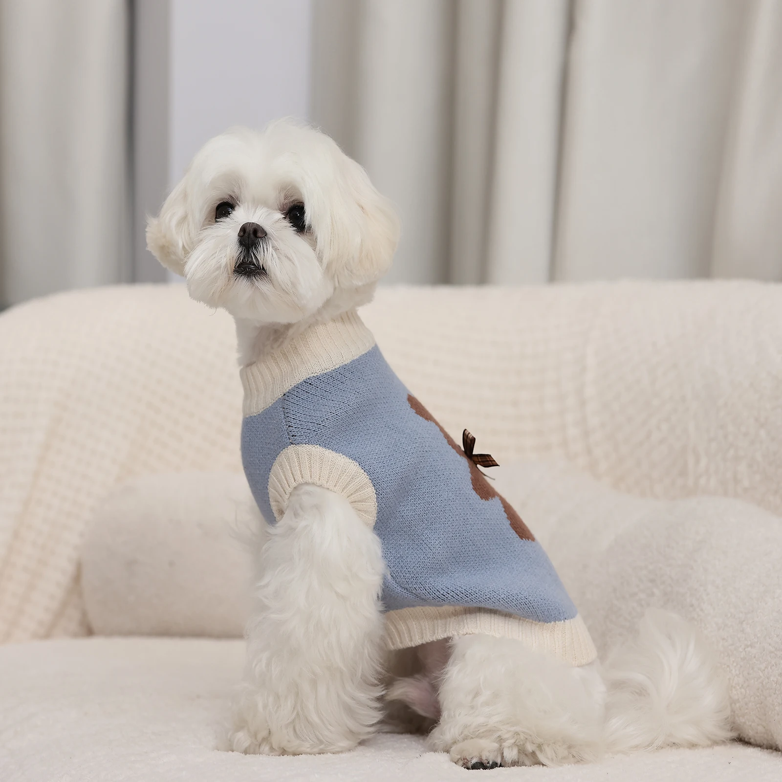 Little Bear Dog Winter Vest Cute Cat Sweater Sleeveless Pet Clothes Custom Dog Sweater Knit Cat Sweater