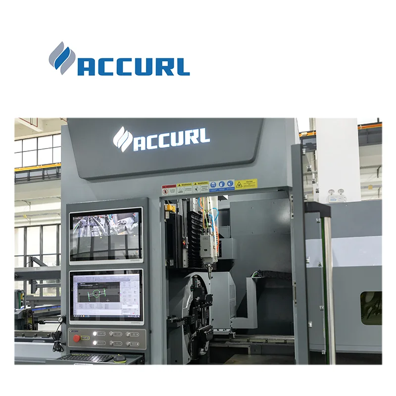 ACCURL Metal Tube Laser Cutting Machinery Machine High Precision And High Speed Fiber Tube Laser Cutting Machine For Steel Metal