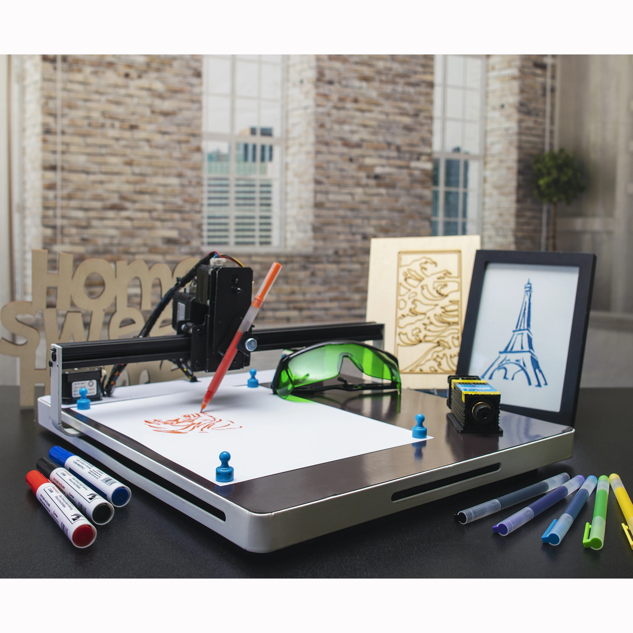 Mini Laser Engraving Machine mini laser  32.5x32.5cm 2.5-80W Whiteboard Writer laser Engraver