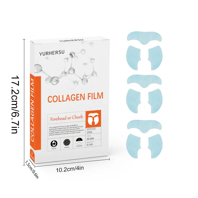 Face Lifting Water Soluble High Prime Silk Collagen Film Hydrolyzed Collagen Face Film Sheet