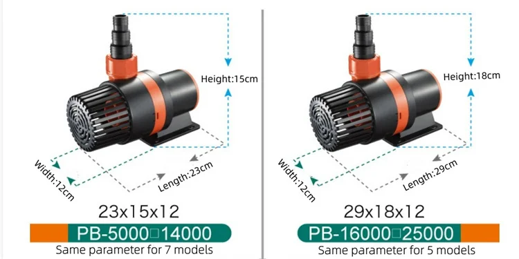 Periha Energy Saving Pb-25000 Frequency Variation Aquarium Submersible Water Pump For Fish Pond