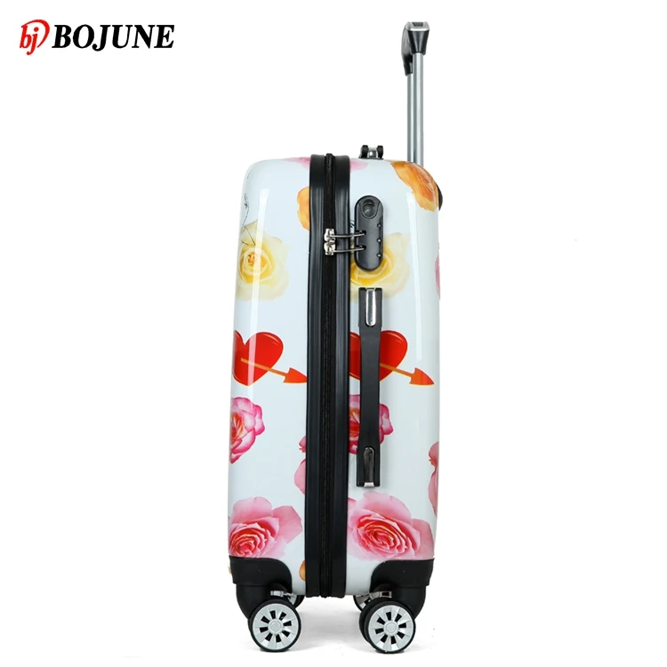 Wholesale flower print child suitcase sky travel luggage abs PC luggage bag set