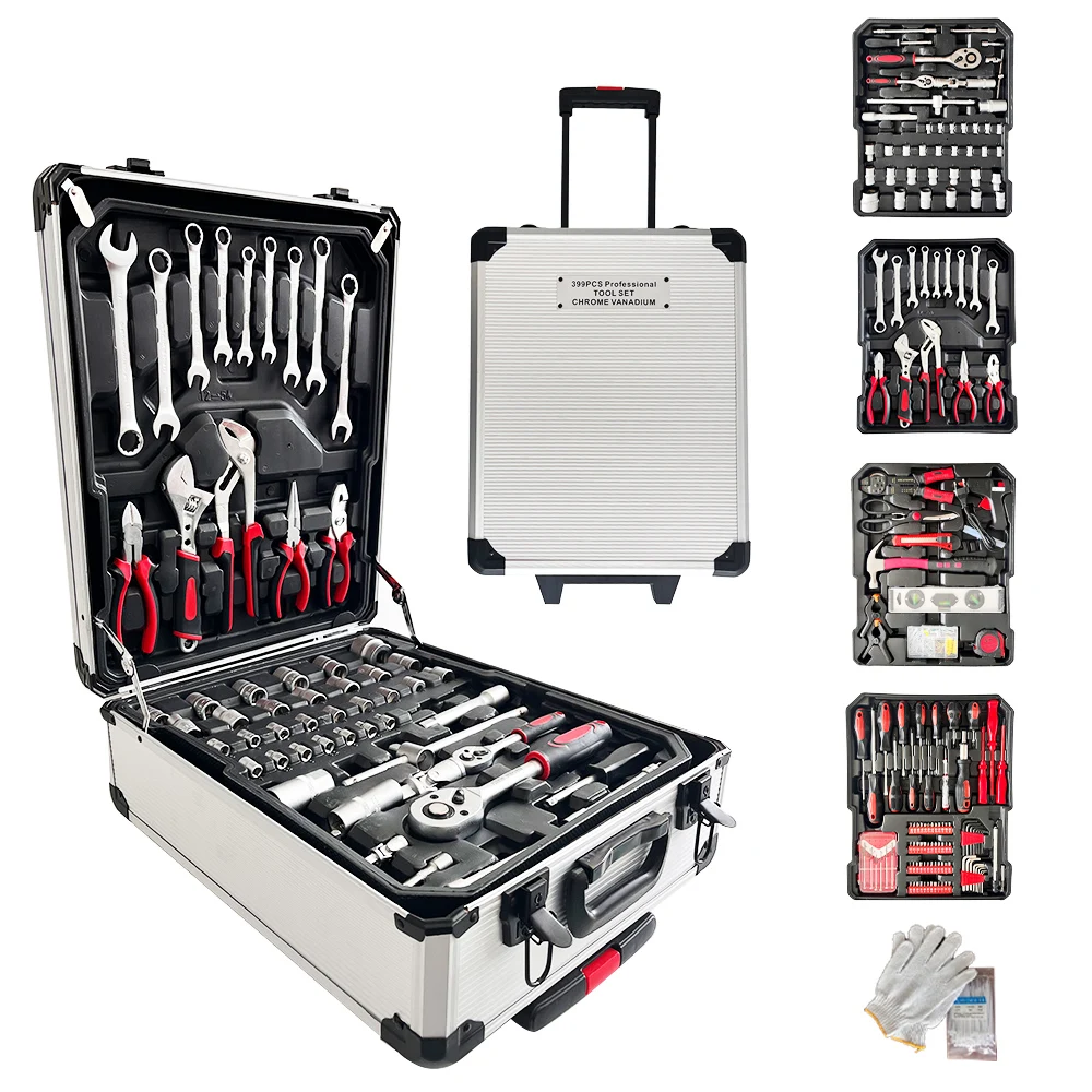 399 pcs Ferramentas Professional Hardware Automotive Tool Socket Kit de Reparao de Automobile Tools Set
