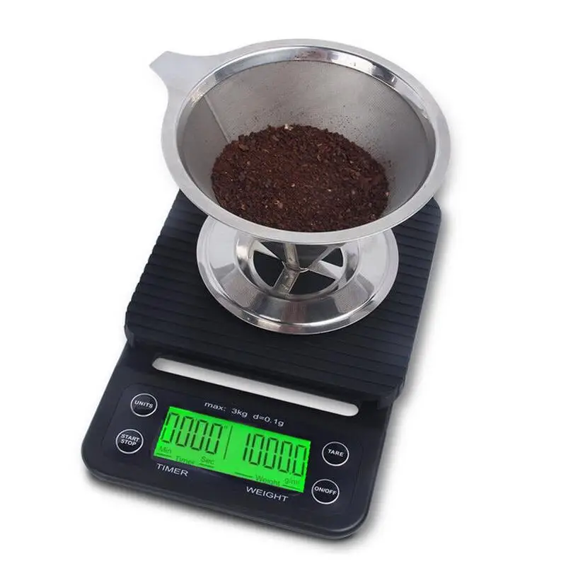Yoshan Wholesale LFGB  3/5kg  Smart  Mini Digital Coffe Balance  with Tare Timer Function Espresso Kitchen Food Coffee Scale