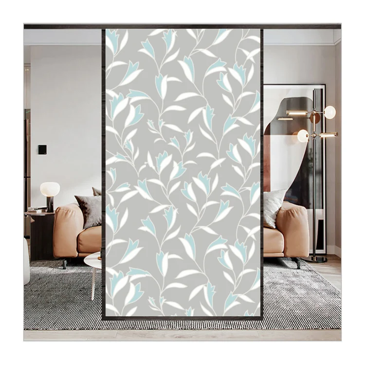 SinhRinh Window Film No Glue Privacy Protector Glass Frosted Painted Pattern Static Window Film