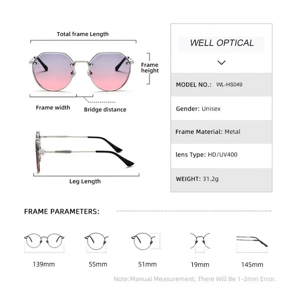 2024 new style fashion sun protection woman eye wear sun glasses ins cross border gradient sunglasses