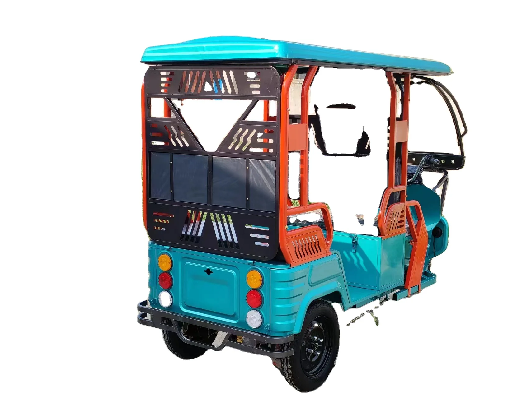 Трехколесный пассажирский Электрический трехколесный велосипед E-rickshaw с крышей из АБС-пластика 4 пассажирских сиденья 48/60 В 1000 Вт максимальная дальность 100 км