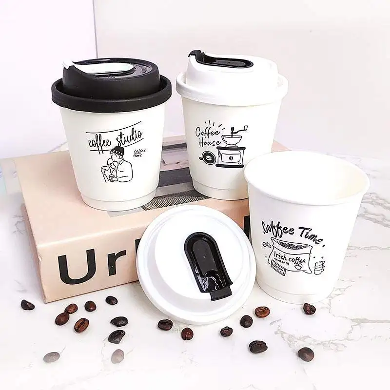 Promotional Factory Supply paper cups for hot drinks Good quality Top Seller paper coffee cups with lids