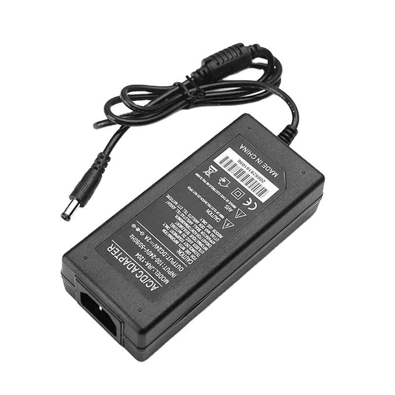China supply safe stable voltage 24 2A universal desktop portable power switch charger camping travel laptop AC DC power adapter