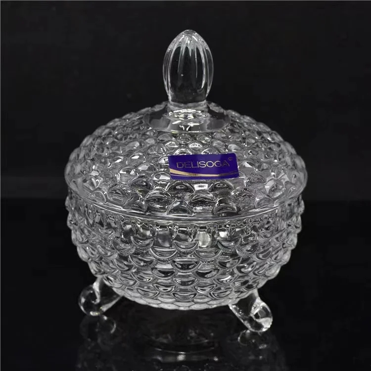 Popular Classic Designs High Quality Customized Snack/nuts Containers Glass Acrylic Candy Jar Transparent Sugar Bowl With Lid