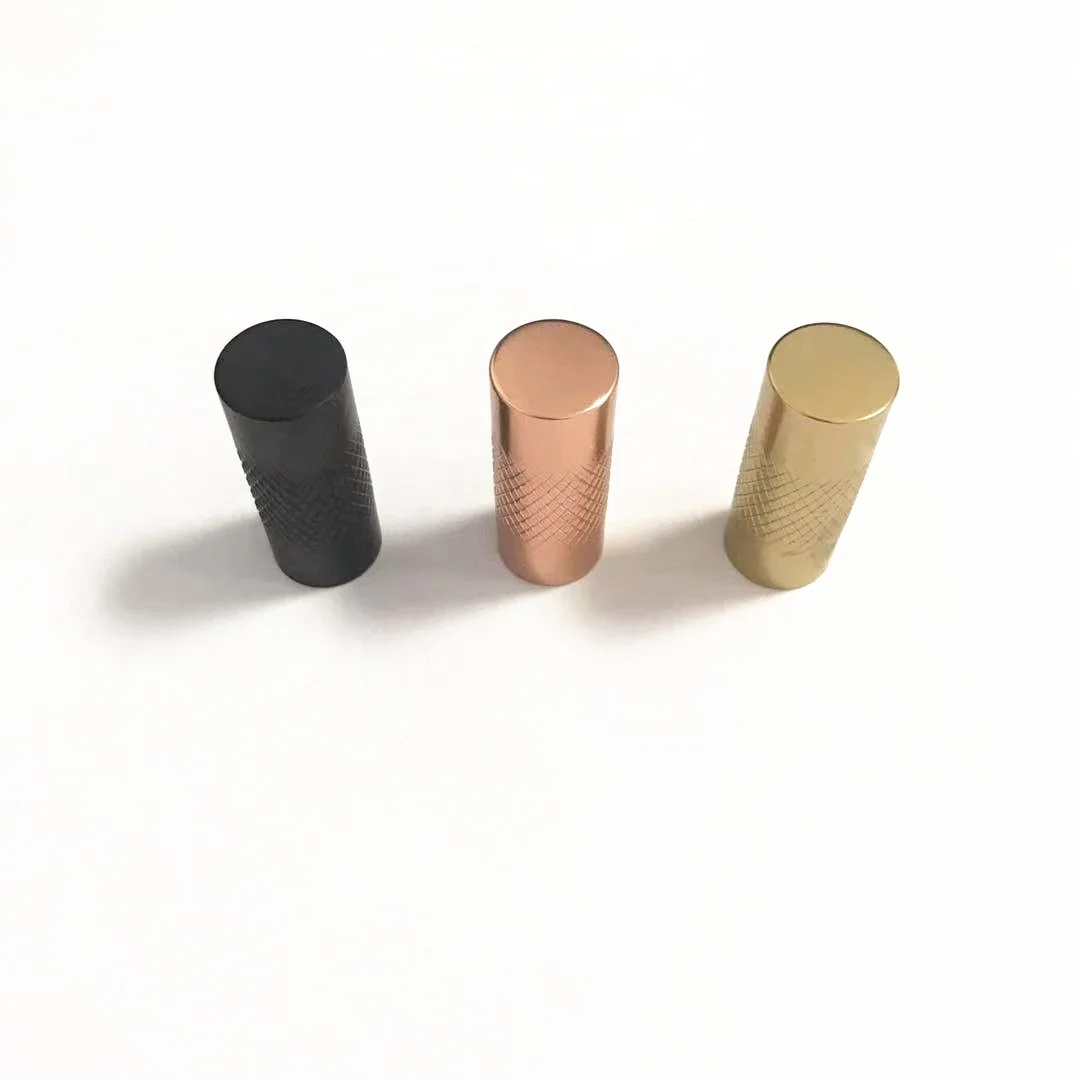 Aluminum Black Rose Gold Brass Gold Furniture handles D1145A Knurled Cabinet Drawer Round Knobs