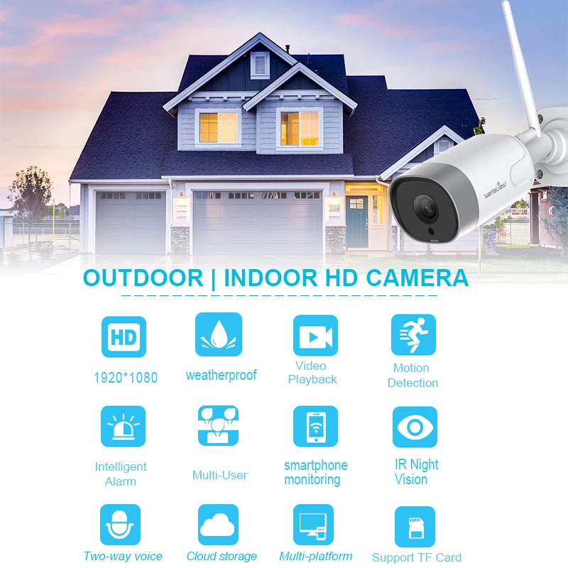 waterproof outdoor network bullet security camera ip 1080p hd cctv camera wifi  wireless cloud storage