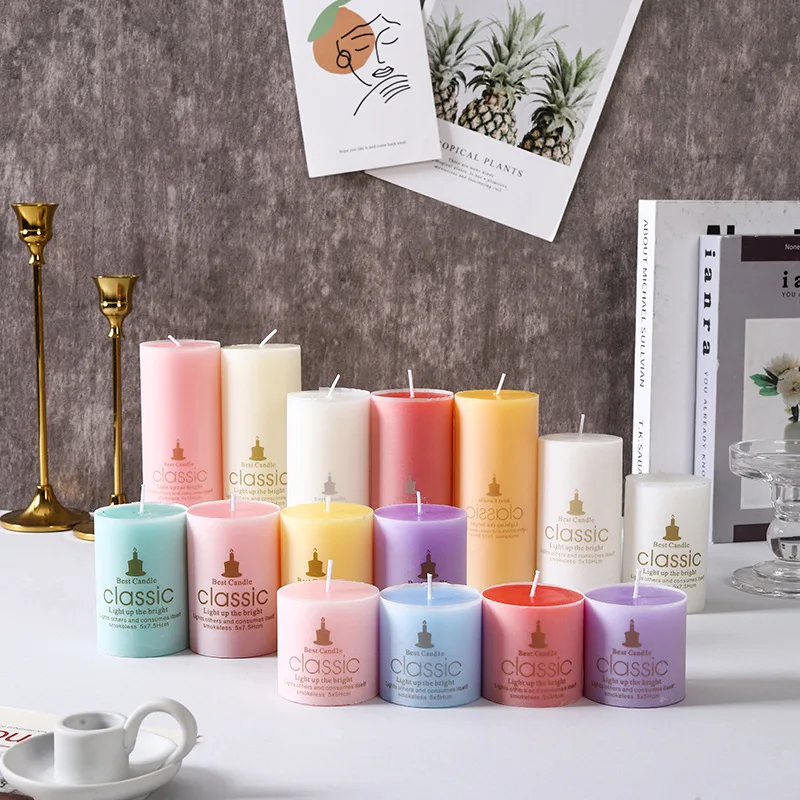 Wholesale Unscented Multi Color Pillar Candle for home decoration