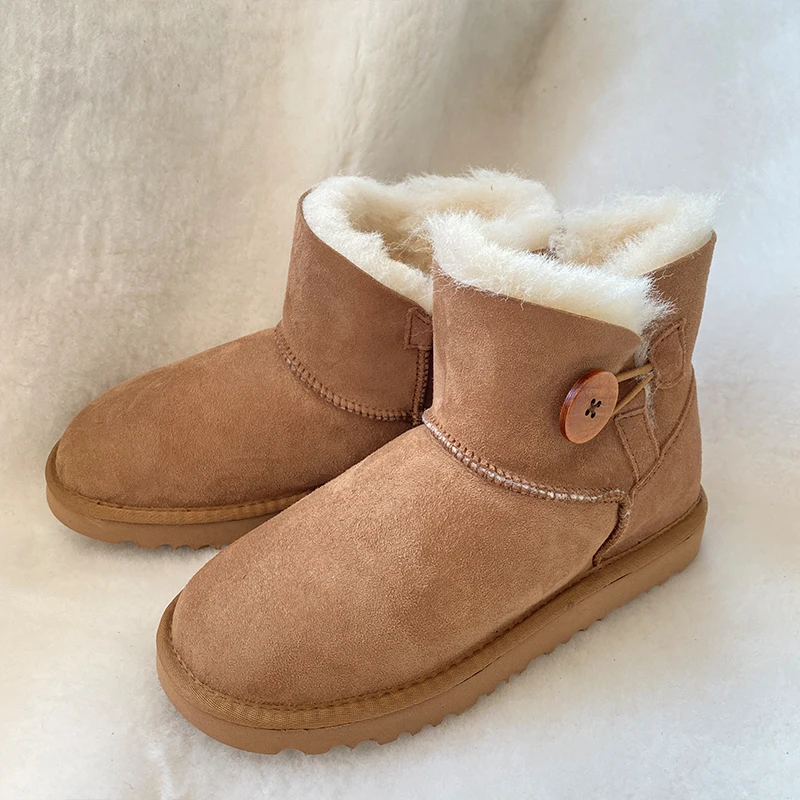 wholesale ladies winter shoes old lady ankle warm real sheepskin boots
