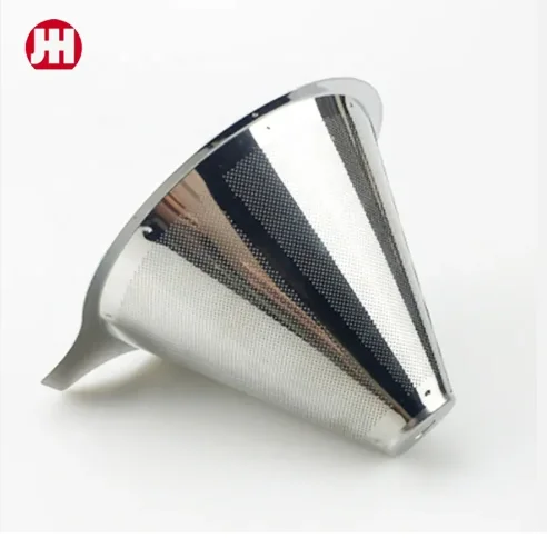 Factory direct sale pour over Coffee Filter 304 stainless steel slow drip Coffer Strainer metal cone paperless single handle