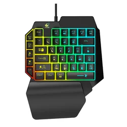 Amazon ebay cross-border free wolf K15 one-handed keyboard gun god left hand manipulator P UBG  game luminescent keyboard