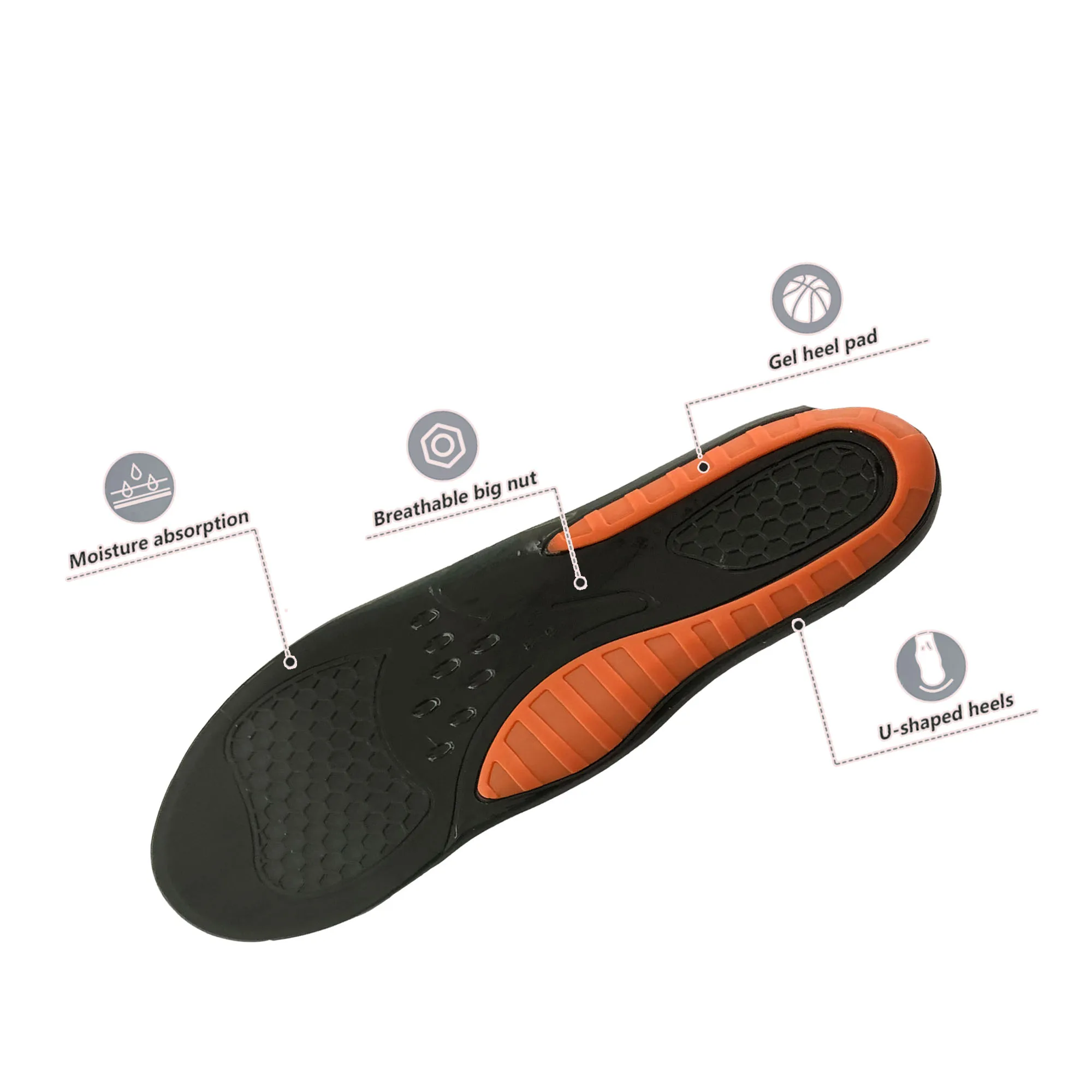 Спортивные стельки для обуви латексные магнитные массажные