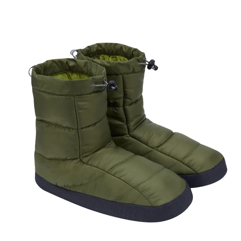 Antiskid 10% Duck Down Filled Outdoor Shoes Boots Windproof Nylon Fabric Camping Sleeping Quilted Feet Cover warm Slippers