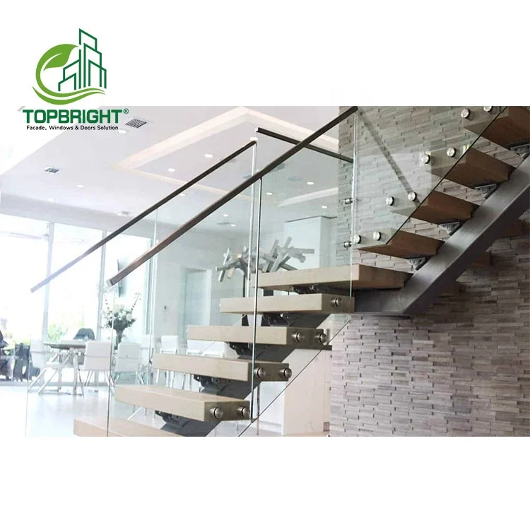 Topbright terrace safety hand railing house steel aluminum handrail roof glass staircase railing