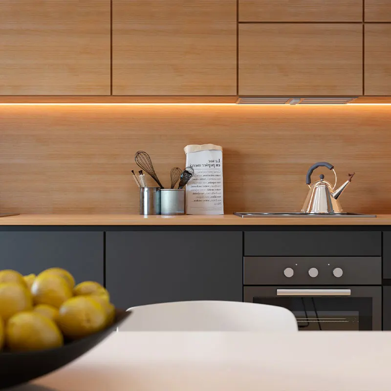 NICOCABINET Private Order Modern Grey lacquer Solid Wood Construction Smart Kitchen Cabinets with Island Kitchen Cabinet