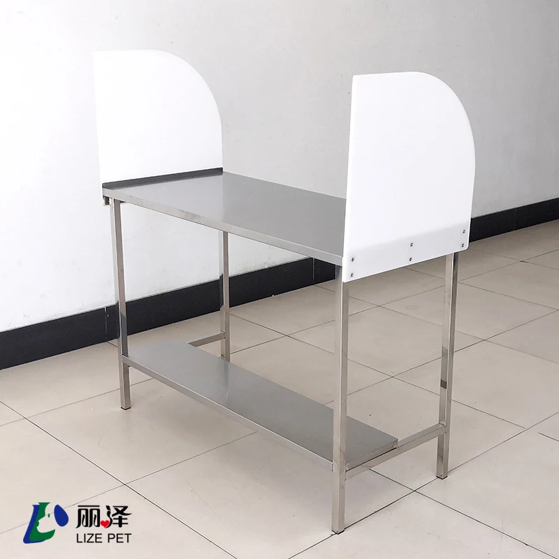 LIZE Stainless Steel Infusion Table Veterinary Instrument with Acrylic Baffle Clinic Equipment Animal Medical Care Pet Hospital