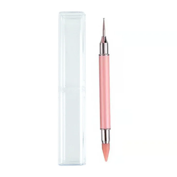 Custom Logo Diamond Dotting Tools Applicator Crystal Picker Pink Wax Rhinestone Pen With Case